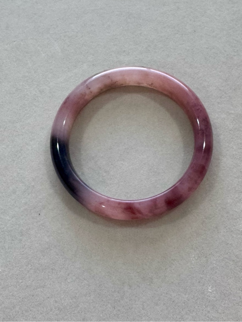 Pink Natural Agate Bangle Bracelet